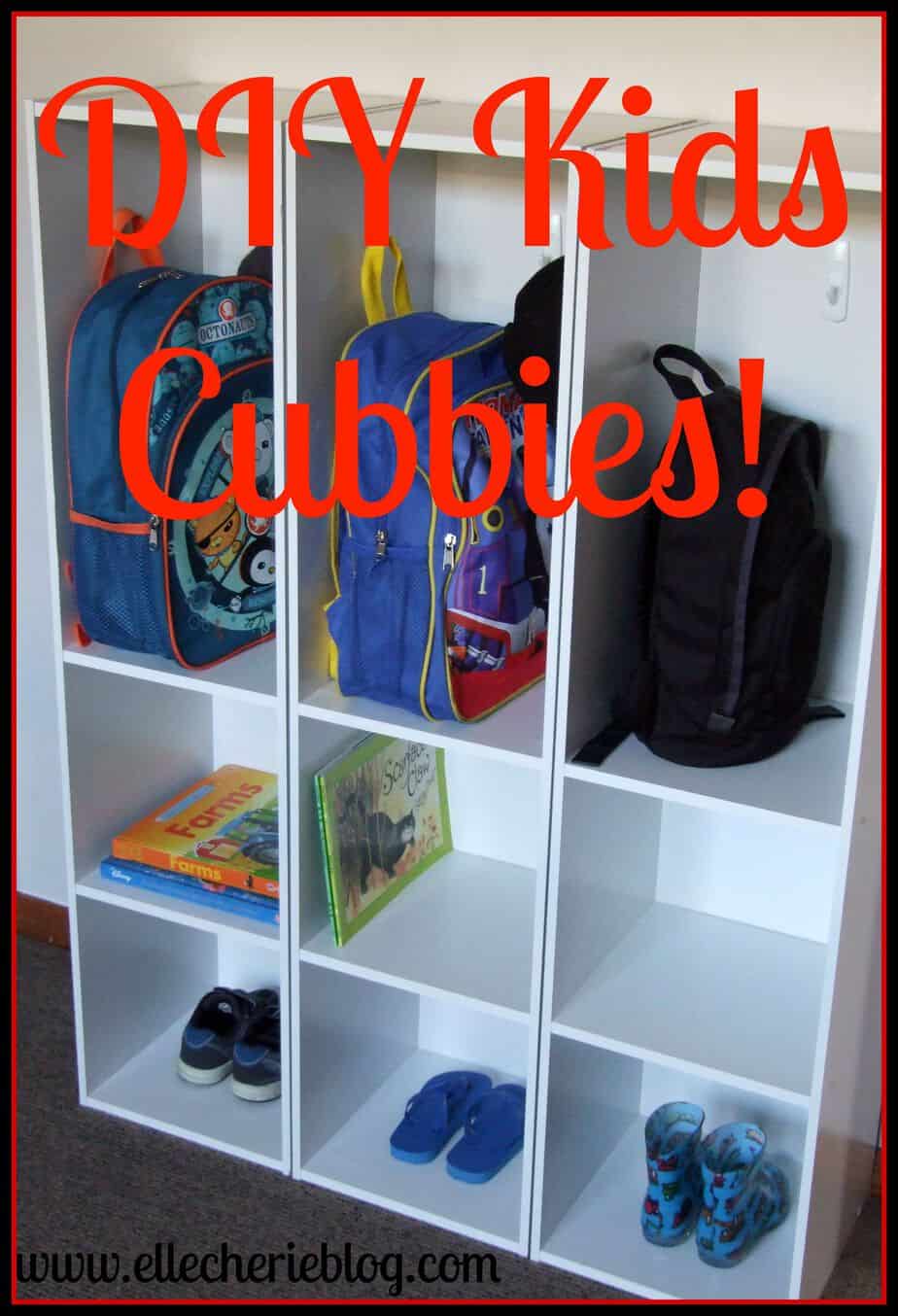 Turn bookshelves into The Best Backpack Storage Unit - Elle Cherie