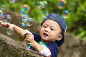 kids - blow bubbles
