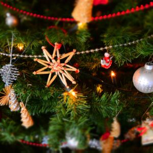 Close-up of Christmas Decoration Hanging on Tree